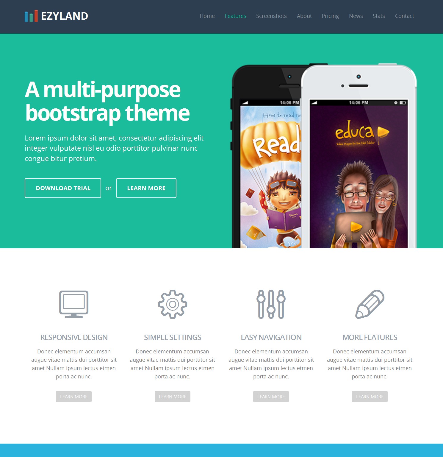 Mobile Bootstrap Design Theme