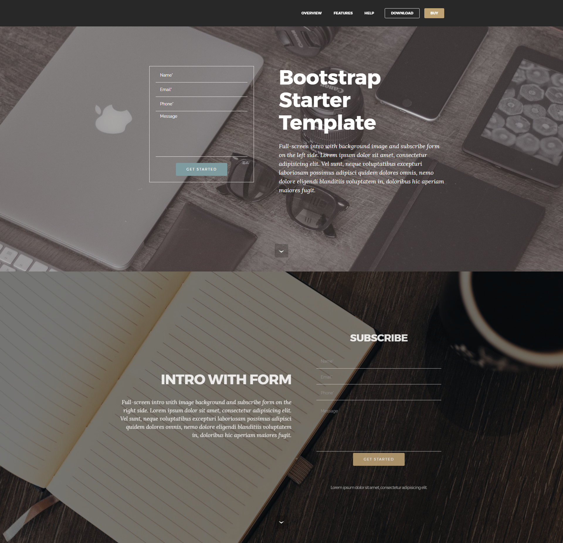 HTML Bootstrap Starter Themes