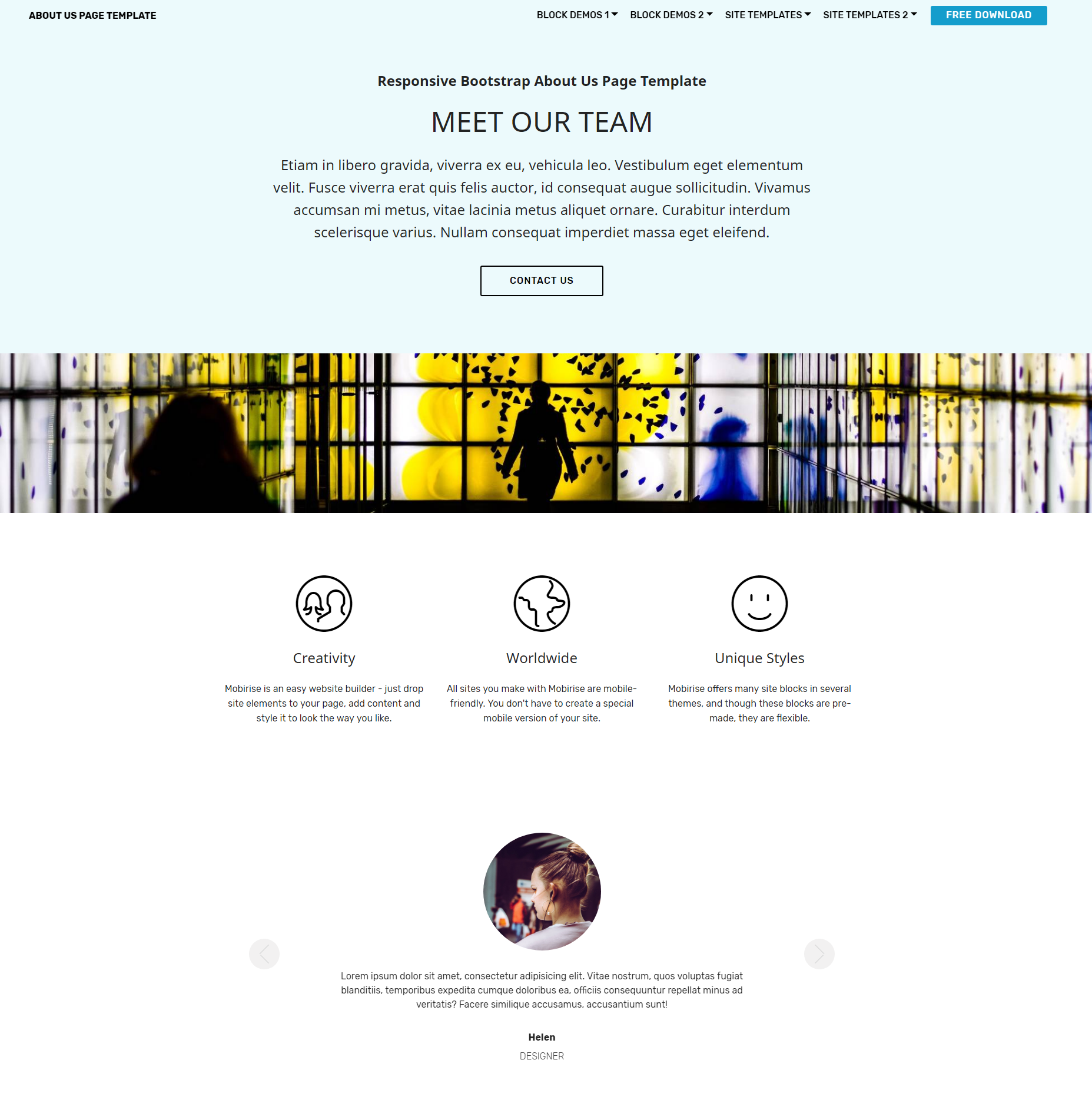 Free Download Bootstrap About Us Templates