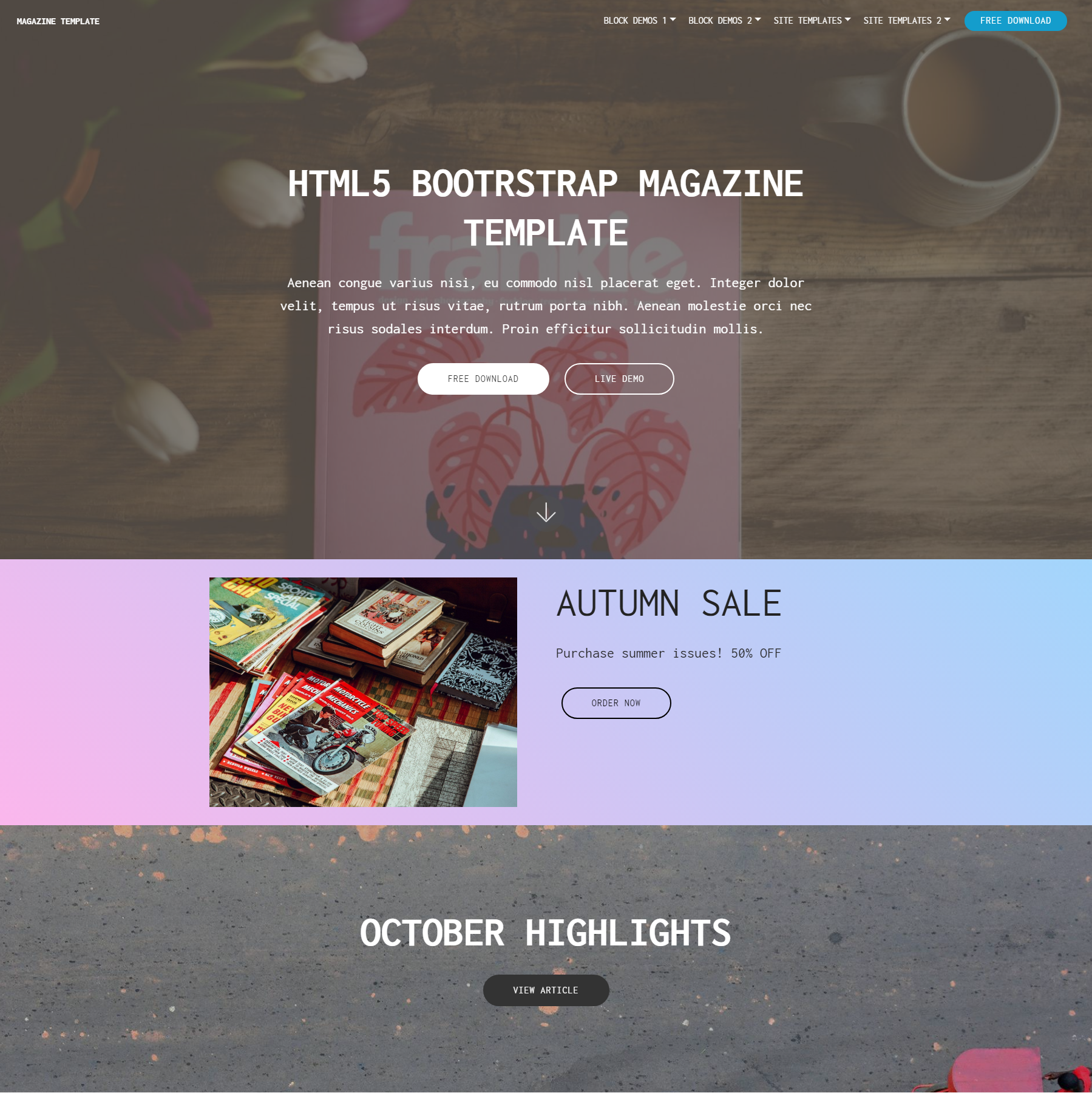 HTML5 Bootstrap Magazine Templates