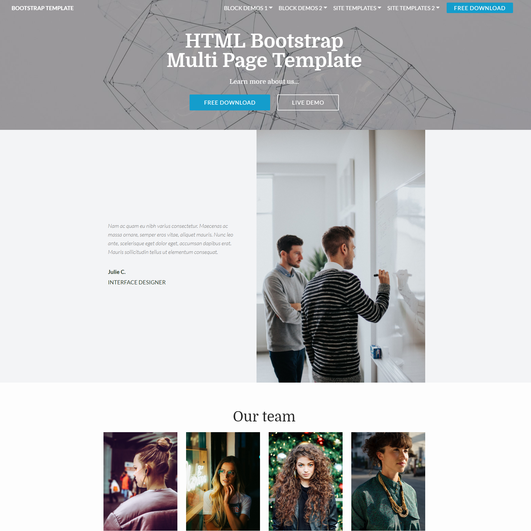 HTML5 Bootstrap Multi page Templates